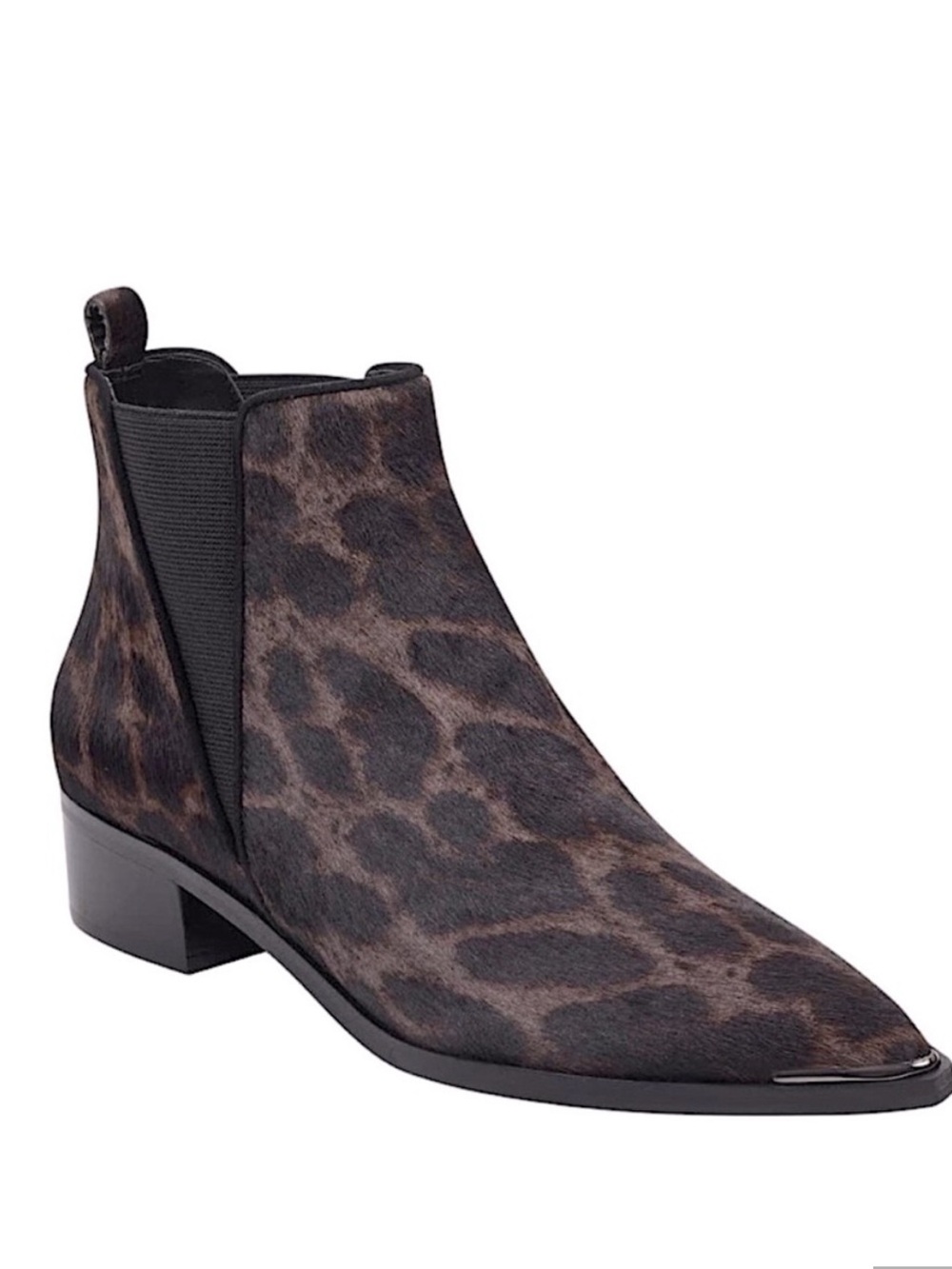 Marc Fischer Mlyalely Dark Leopard Calf Hair Ankle Chelsea Boot Size 11